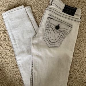 Grey Skinny True Religion Jeans 25  (Pink Mark!)